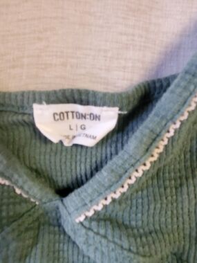 Cotton On Top Green Ribbed  Size L/G